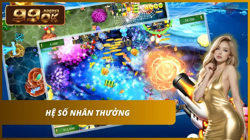 Cơ chế tăng hệ số nhân (X) lũy tiến theo cấp độ nòng súng.